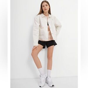 NWT Vans white embroidered denim jacket Size XS